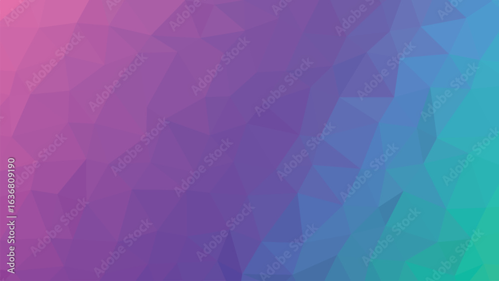 Obraz premium Pink to Teal Low Poly Gradient Background abstract