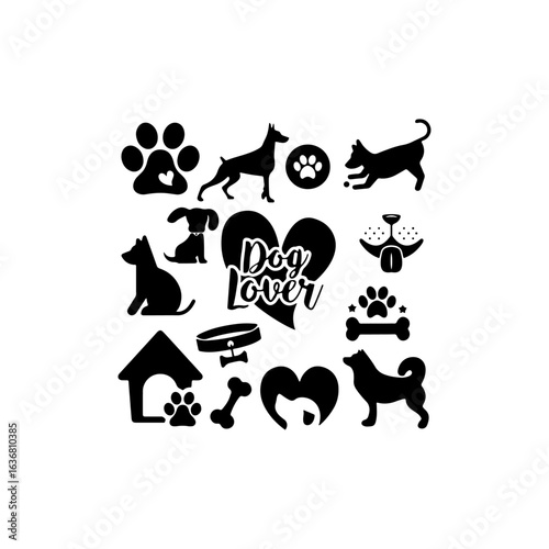 Dog Lover icon flat vector design.