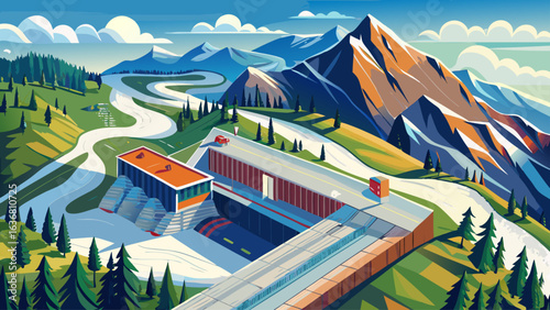 From above, the Kühtai road curves through rugged alpine terrain. Avalanche gallery hugs the mountainside. Snow-dusted peaks rise nearby. Structures blend with nature, shaped by safety, design, and mo