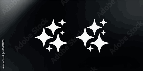 Abstract Black Background with White Star Sparkles Enhancing Visual Appeal and Creating a Sense of Magic and Wonder for Designs