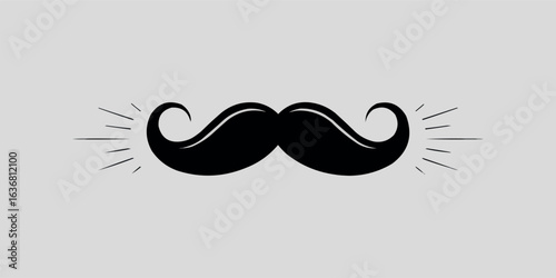 Elegant Vintage Mustache Design for Barber Shops and Stylish Gentlemen Creating a Classic Retro Aesthetic with a Clean Vector Silhouette