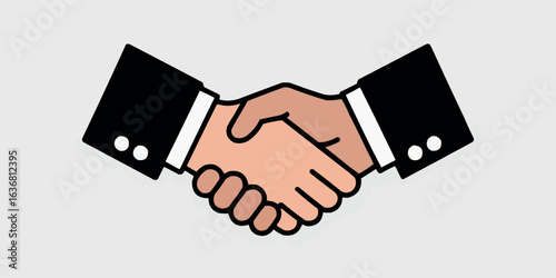 Handshake Illustration Symbolizing Agreement Partnership and Business Collaboration Reaching a Deal Closing a Sale or Signing a Contract