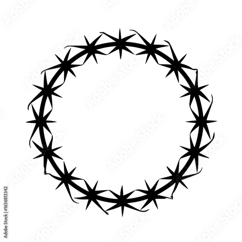 Black thorn wreath with empty space for text or creative design