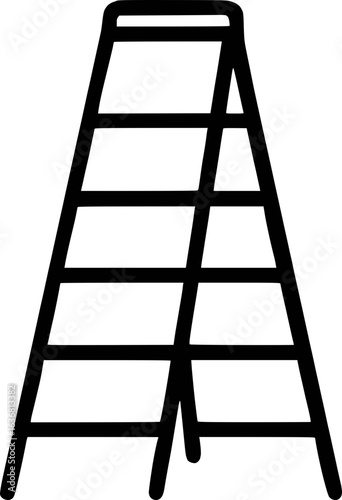 Simple outline of a stepladder in a minimalist design