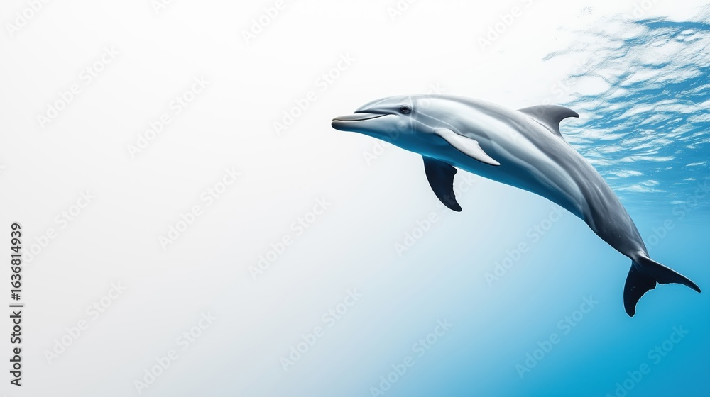 Fototapeta premium dark gray isolated dolphin