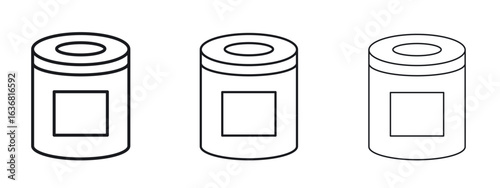 Tin can icon vector Logo Design Template. Editable Stroke graphics.