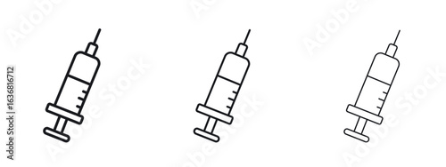 Syringe icon vector Logo Design Template. Editable Stroke graphics.