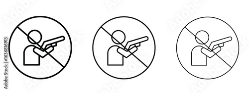 Stop hunting sign vector Logo Design Template. Editable Stroke graphics.