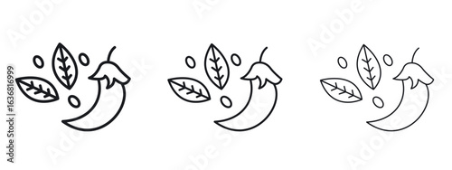 Spices icon vector Logo Design Template. Editable Stroke graphics.