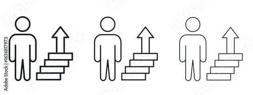 Personal development icon vector Logo Design Template. Editable Stroke graphics.