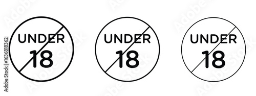 No under eighteen sign vector Logo Design Template. Editable Stroke graphics.