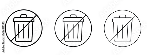 No trash sign vector Logo Design Template. Editable Stroke graphics.
