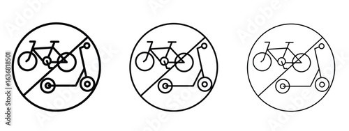 No scooters sign vector Logo Design Template. Editable Stroke graphics.