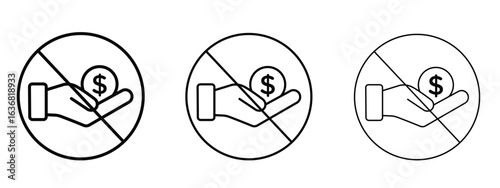 No dollar sign vector Logo Design Template. Editable Stroke graphics.