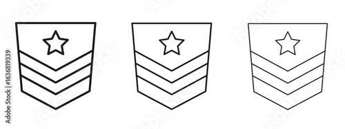 Military rank badge icon vector Logo Design Template. Editable Stroke graphics.