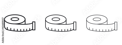 Measuring tape icon vector Logo Design Template. Editable Stroke graphics.