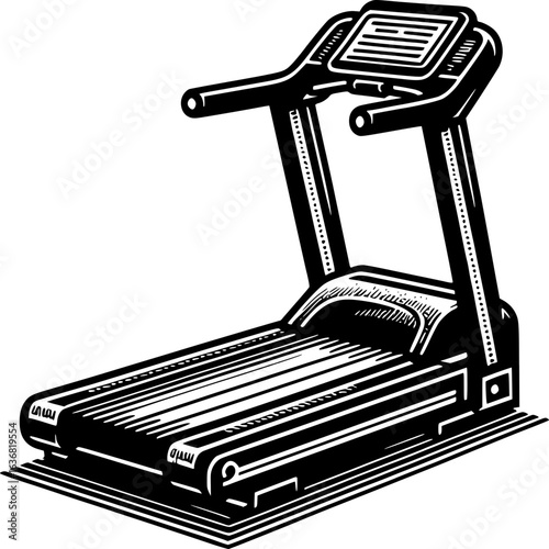 Treadmill's path: The machine symbolizes health and ambition. it represent fitness, exercise, running, training and physical activity.
