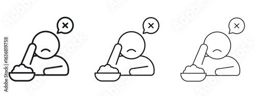 Lack of appsetite icon vector Logo Design Template. Editable Stroke graphics.