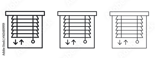 Jalousie icon vector Logo Design Template. Editable Stroke graphics.