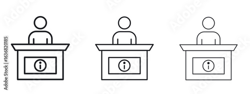 Help desk information icon vector Logo Design Template. Editable Stroke graphics.