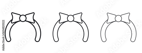 Hair tie icon vector Logo Design Template. Editable Stroke graphics.