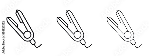 Hair straightener icon vector Logo Design Template. Editable Stroke graphics.