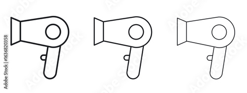 Hair dryer icon vector Logo Design Template. Editable Stroke graphics.