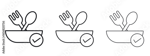Food safety icon vector Logo Design Template. Editable Stroke graphics.