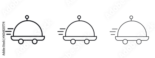 Food delivery icon vector Logo Design Template. Editable Stroke graphics.