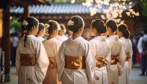 Group of women in traditional Japanese attire