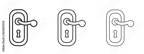 Door handle icon vector Logo Design Template. Editable Stroke graphics.