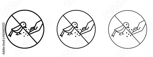 Do not feed birds sign vector Logo Design Template. Editable Stroke graphics.