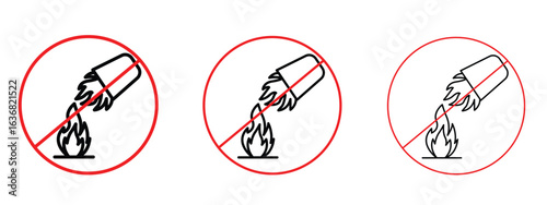 Do not extinguish with water sign vector Logo Design Template. Editable Stroke graphics.