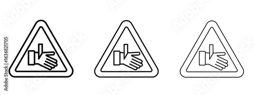 Cutting hand straight blade sign vector Logo Design Template. Editable Stroke graphics.