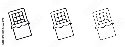 Chocolate icon vector Logo Design Template. Editable Stroke graphics.