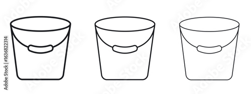 Bucket icon vector Logo Design Template. Editable Stroke graphics.