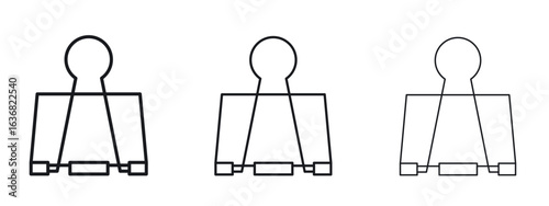 Binder clip icon vector Logo Design Template. Editable Stroke graphics.