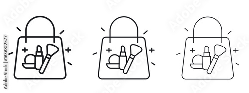 Beauty shopping icon vector Logo Design Template. Editable Stroke graphics.