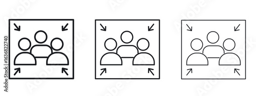 Assembly point icon vector Logo Design Template. Editable Stroke graphics.