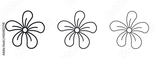 Araliya flower icon vector Logo Design Template. Editable Stroke graphics.