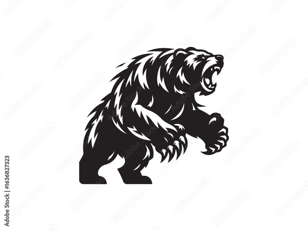 Obraz premium bear silhouette vector logo illustration design