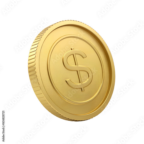 gold coin with dollar sign in PNG format