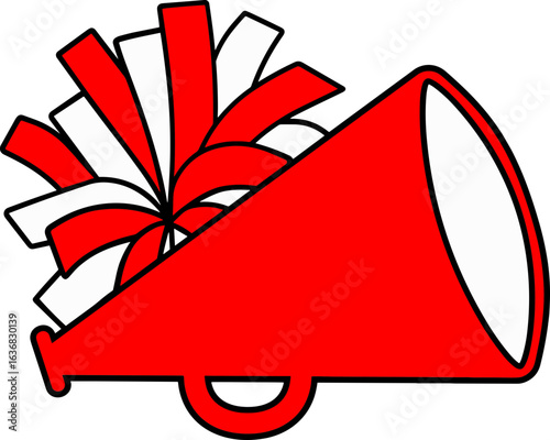  Red & White Cheerleader Megaphone SVG 