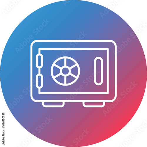 Safebox Line Gradient Circle Background Icon