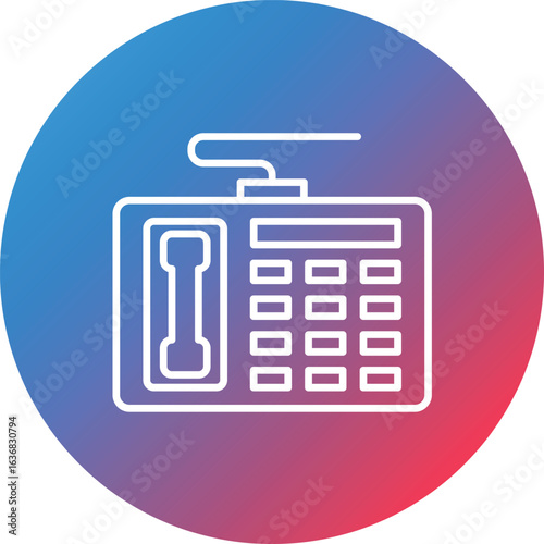 Telephone Line Gradient Circle Background Icon