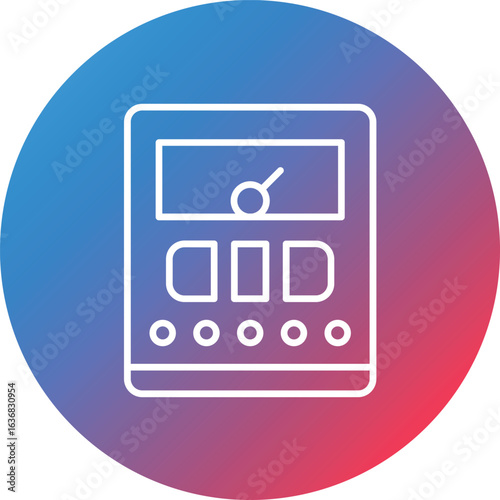Tester Machine Line Gradient Circle Background Icon