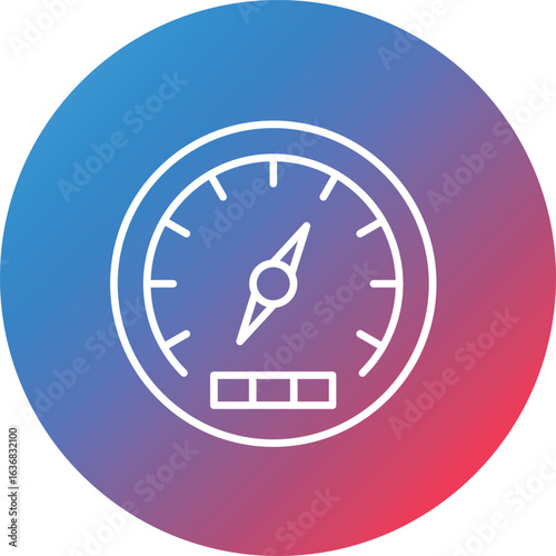 Barometer Line Gradient Circle Background Icon