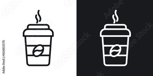 coffee cup icon vector symbol in Line Art Style for Design, Presentation, Website or Apps Elements.