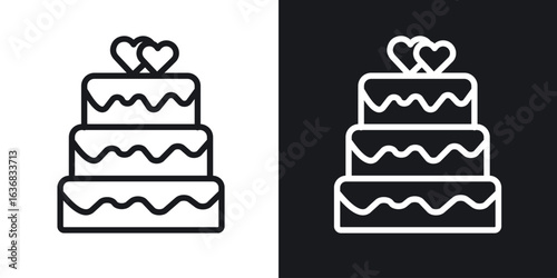 Wedding cake icon vector symbol in Line Art Style for Design, Presentation, Website or Apps Elements.