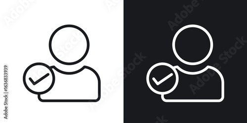 User check icon vector symbol in Line Art Style for Design, Presentation, Website or Apps Elements.